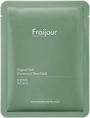 Fraijour~Успокаивающая тканевая маска с растительными экстрактами~Original Herb Wormwood Sheet Mask