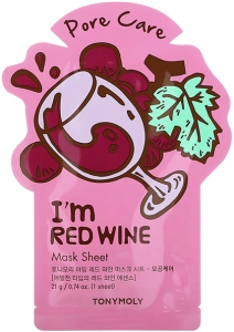 Tony Moly~Поросужающая тканевая маска с лифтинг-эффектом~I am Real Red Wine Mask Sheet