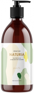Naturia~Очищающий гель для душа с зеленым чаем~Creamy Milk Body Wash - Green tea