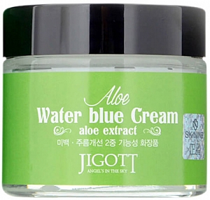 Jigott~Успокаивающий крем с экстрактом алоэ~Aloe Water Blue Cream 