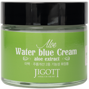 Jigott~Успокаивающий крем с экстрактом алоэ~Aloe Water Blue Cream 