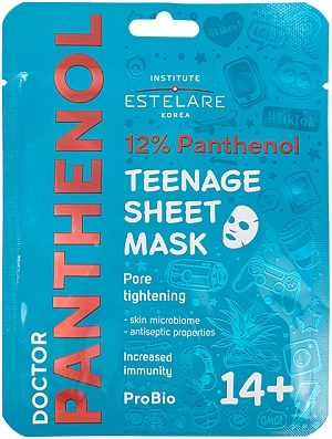 Estelare~Подростковая тканевая маска для проблемной кожи c пантенолом~Doctor Panthenol
