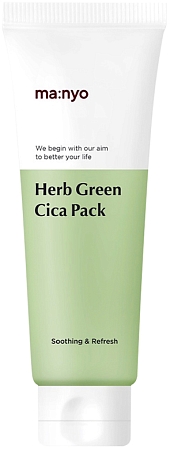 Manyo~Успокаивающая глиняная маска с зелёным чаем~Factory Herb Green Cica Pack