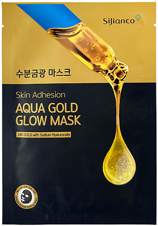 Sijianco~Увлажняющая тканевая маска с эффектом сияния~Aqua Gold Glow Mask Anti-Wrinkle