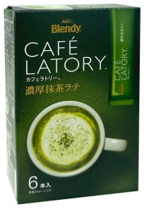 Blendy~Растворимый зелёный чай матча 3в1 с молоком и сахаром (Япония)~Stick Cafe Latory Matcha