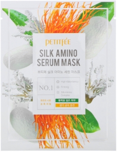 Petitfee~Тканевая маска с протеинами шелка~Silk Amino Serum Mask