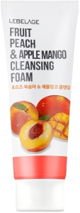 Lebelage~Очищающая пенка для умывания с экстрактом персика и манго~Cleansing Foam Peach Apple Mango
