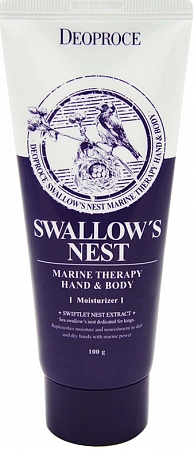 Deoproce~Крем для рук и тела с экстрактом ласточкиного гнезда~Swallow's Nest Marine Therapy