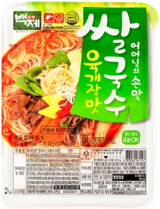 Baekje~Острая рисовая лапша с говядиной и овощами со вкусом супа Юккедян (Корея)~