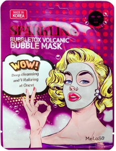 Meloso~Очищающая кислородная маска для сияния кожи~Sparkling Bubbletox Volcanic Bubble Mask 