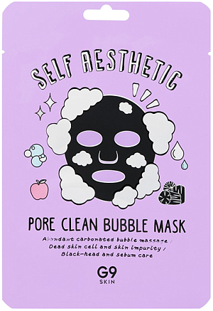 Berrisom~Пузырьковая тканевая маска для очищения пор~Self Aesthetic Pore Clean Bubble Mask