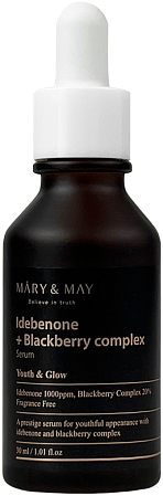 Mary&May~Антиворастная выравнивающая сыворотка с идебеноном~Idebenone And Blackberry Complex Serum