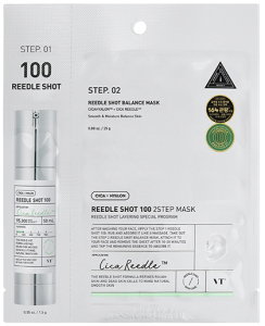 VT~Двухступенчатая тканевая маска с микроиглами 95 000~Reedle Shot 100 2Step Mask