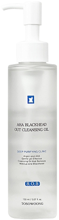 Tosowoong~Очищающее гидрофильное масло с AHA кислотами~AHA Blackhead Out Cleansind Oil