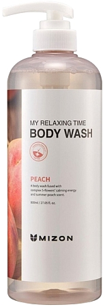 Mizon~Успокаивающий гель для душа с экстрактом персика~My Relaxing Time Body Wash Peach