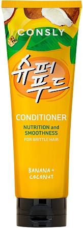 Consly~Питательный кондиционер для сухих и ломких волос~Banana & Coconut Water