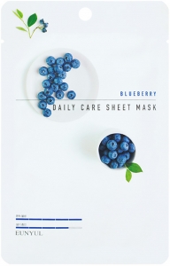 Eunyul~Успокаивающая тканевая маска для проблемной кожи с экстрактом черники~Blueberry Mask Pack
