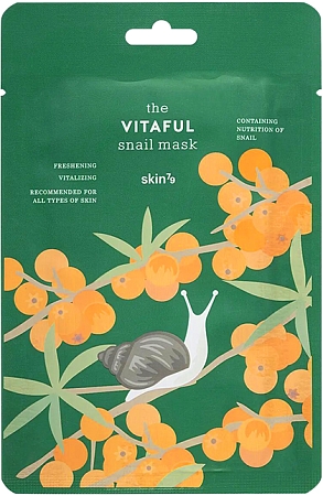 Skin79~Оздоравливающая тканевая маска с муцином улитки~The Vitaful Snail Mask 