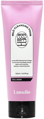 Lamelin~Увлажняющая пенка для умывания с коллагеном~Mild Cleansing Foam Collagen 