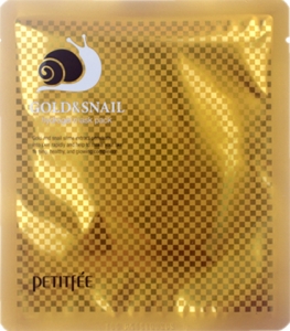 Petitfee~Маска гидрогелевая с золотом и муцином улитки~Gold&Snail Transparent Gel Mask