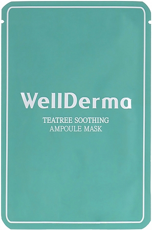 WellDerma~Противовоспалительная тканевая маска с чайным деревом~Teatree Soothing Ampoule Mask