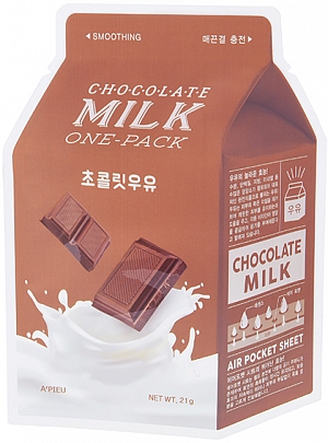 Apieu~Смягчающая тканевая маска с экстрактом какао и сливы~Chocolate Milk One-Pack