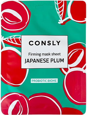 Consly~Антивозрастная тканевая маска с экстрактом японской сливы~Probiotic Biome Firming Japanese