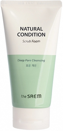 The Saem~Пенка-скраб очищающая~Natural Condition Cleansing Scrub Foam Deep Pore Cleansing