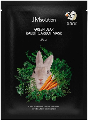 JMSolution~Успокаивающая тканевая маска с экстрактом моркови~Green Dear Rabbit Carrot Mask