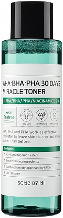Some By Mi~Очищающий тонер с кислотами для проблемной кожи~AHA-BHA-PHA 30 Days Miracle Toner