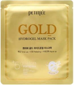 Petitfee~Гидрогелевая маска с золотым комплексом~Gold Hydrogel Mask Pack