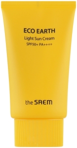 The Saem~Cолнцезащитный крем с экстрактом календулы~Eco Earth Light Sun Cream SPF 50+ PA++++ 
