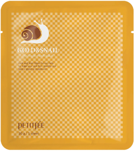 Petitfee~Питательная гидрогелевая маска против морщин с муцином улитки~Gold Snail Hydrogel Mask