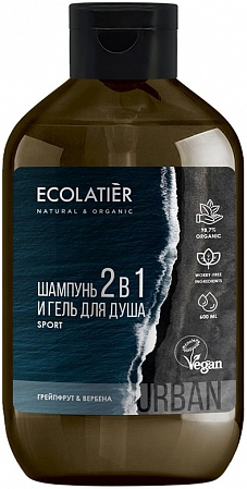 Ecolatier~Мужской гель для душа и шампунь с грейпфрутом и вербеной