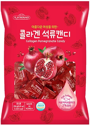 Ilkwang~Курс карамельных леденцов с коллагеном и соком граната~Collagen Pomegranate Candy