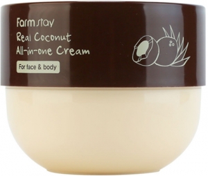 FarmStay~Питательный крем для лица и тела с маслом кокоса~Real Coconut All-in-One Cream