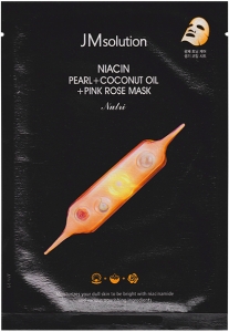 JMSolution~Осветляющая маска с ниацинамидом~Niacin Pearl+Coconut Oil+Pink Rose Mask