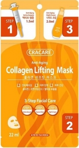 Cracare~Лифтинг-маска трехшаговая с коллагеном~Anti-Aging Collagen Lifting Mask