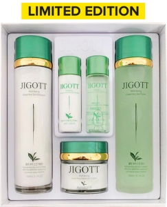 Jigott~Набор средств с экстрактом зеленого чая~Green Tea Well-Being Skin Care 5 Set