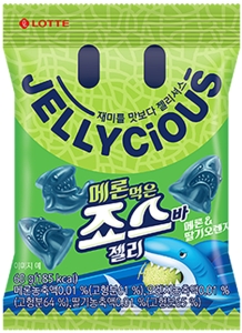 Lotte~Жевательный мармелад со вкусом дыни (Корея)~Jellycious Melon