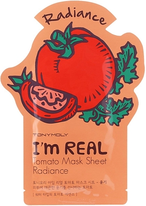 Tony Moly~Тканевая маска для сияния кожи с экстрактом томата~I’m Real Tomato Mask Sheet Nutrition