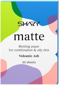 Shary~Матирующие салфетки с вулканическим пеплом~Matte Blotting Paper For Combination & Oily Skin