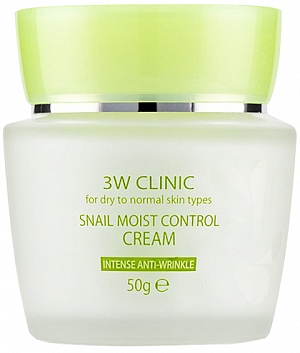 3W Clinic~Восстанавливающий крем с улиточным муцином~Snail Moist Control Cream