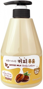 Welcos~Тонизирующее молочко для тела с кофейным ароматом~Kwailnara Coffee Milk Body Lotion