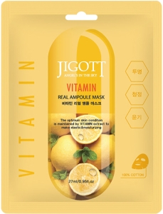 Jigott~Ампульная тканевая маска для сияния кожи~Vitamin Real Ampoule Mask