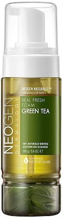 Neogen~Успокаивающая кислородная пенка с зелёным чаем~Dermalogy Real Fresh Foam Cleanser Green Tea
