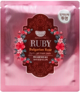Koelf~Гидрогелевая маска с рубиновой пудрой и болгарской розой~Ruby & Bulgarian Rose