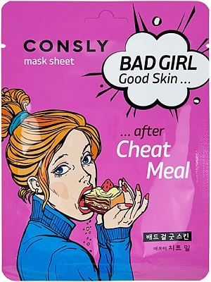 Consly~Восстанавливающая тканевая маска с экстрактом алоэ~Bad Girl Good Skin After Cheat Meal Mask 
