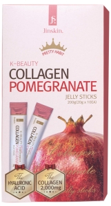 Jinskin~Коллагеновое желе с гиалуроновой кислотой и гранатом, БАД,10шт~K-Beauty Collagen Pomegranate