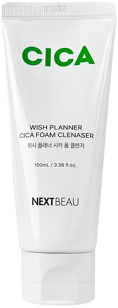 Nextbeau~Успокаивающая пенка для чувствительной кожи с центеллой~Wish Planner Cica Foam 